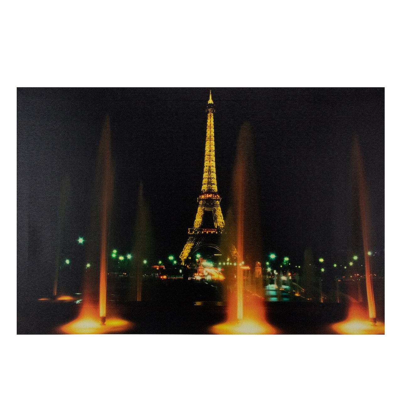 LED Famous Eiffel Tower at Night Canvas Wall Art